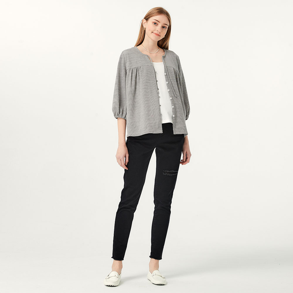 顯瘦割破牛仔孕婦褲