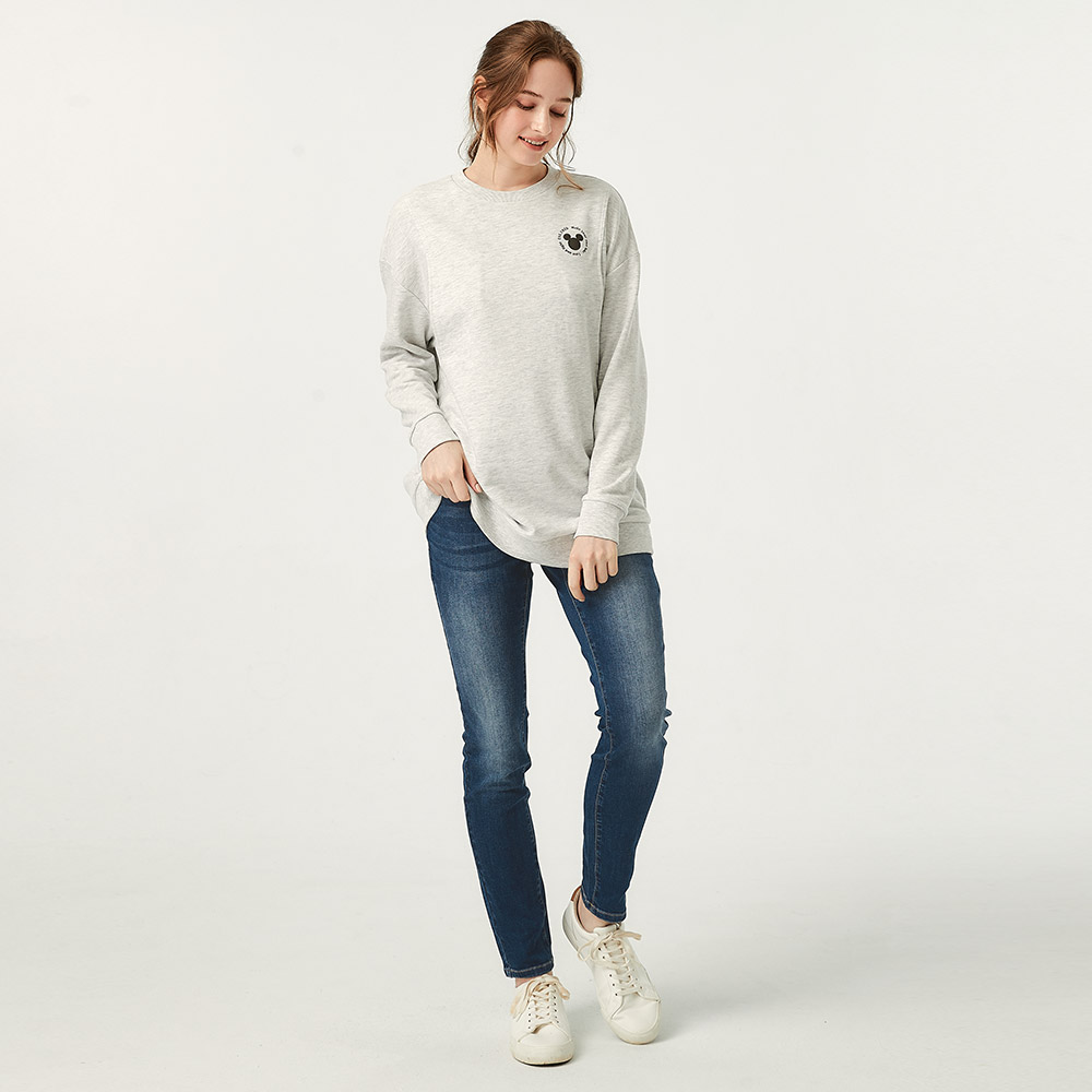 水洗刷色彈性牛仔孕婦褲