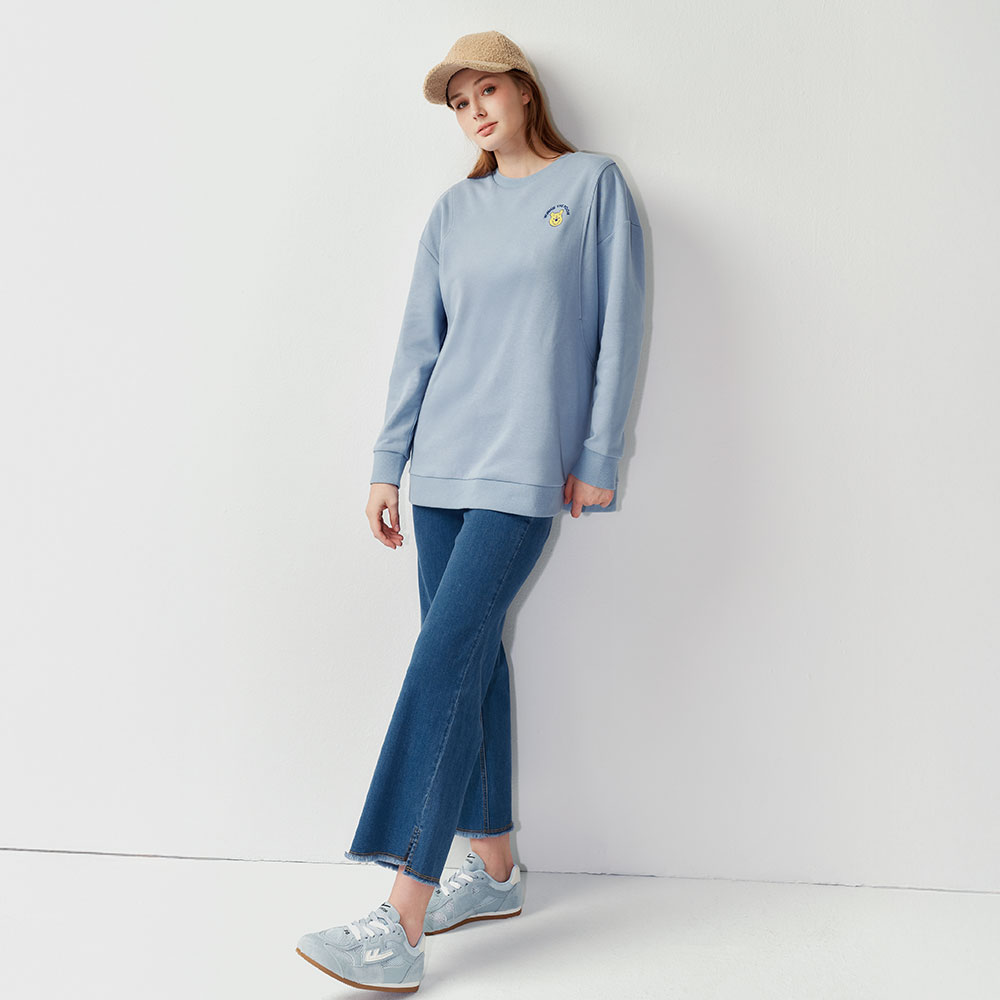 撞色九分牛仔孕婦寬褲