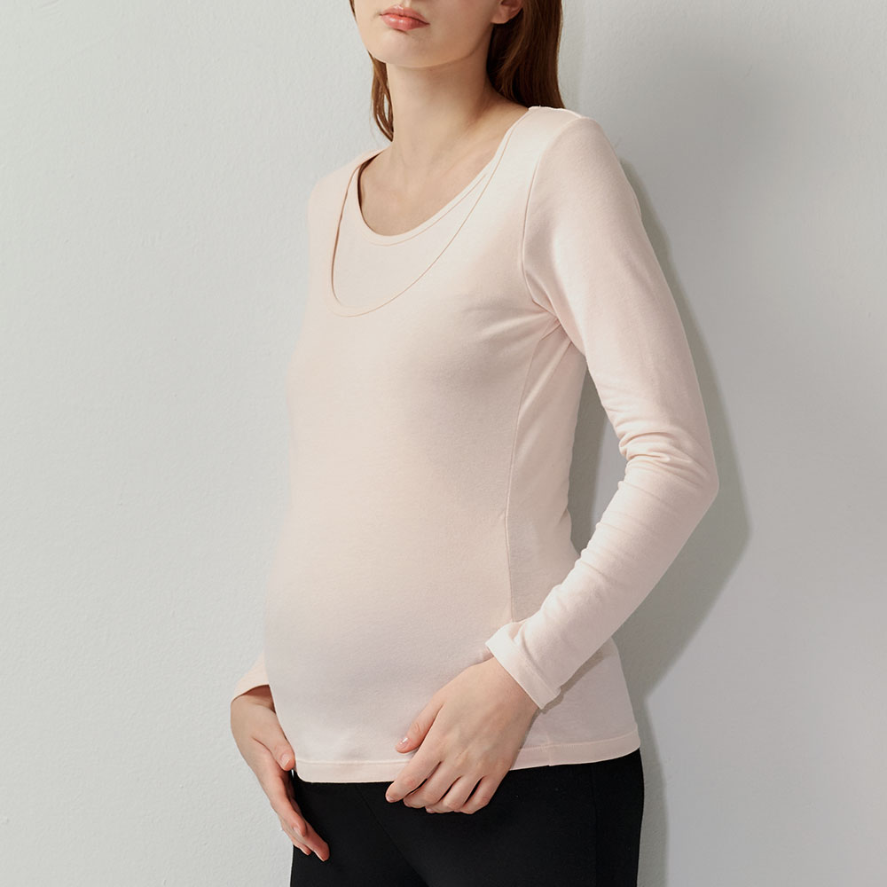 圓領保暖孕哺蓄熱衣