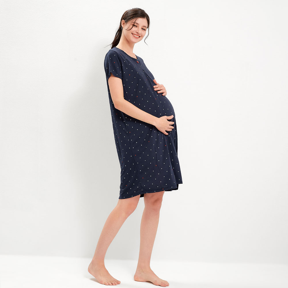 莫代爾點點米奇頭孕哺居家洋裝 莫代爾點點米奇頭孕哺居家洋裝