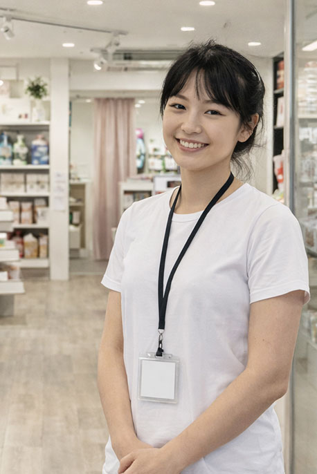 門市人員協助了解吸乳器配戴方式
